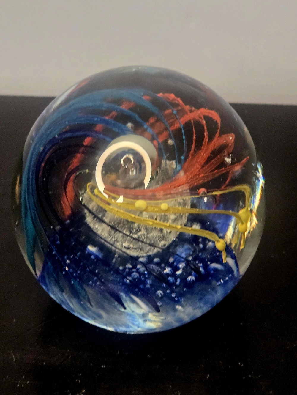 Vintage Large Murano Style Art Glass Firework/Explosion Swirl Paperweight